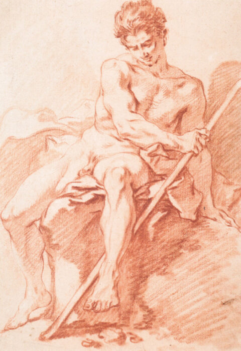 François Boucher Etude d’homme, Sanguine sur papier Vendu 24 000 euros par le Cabinet Tavel&Simon sur une estimation de 8 000 à 12 000 euros