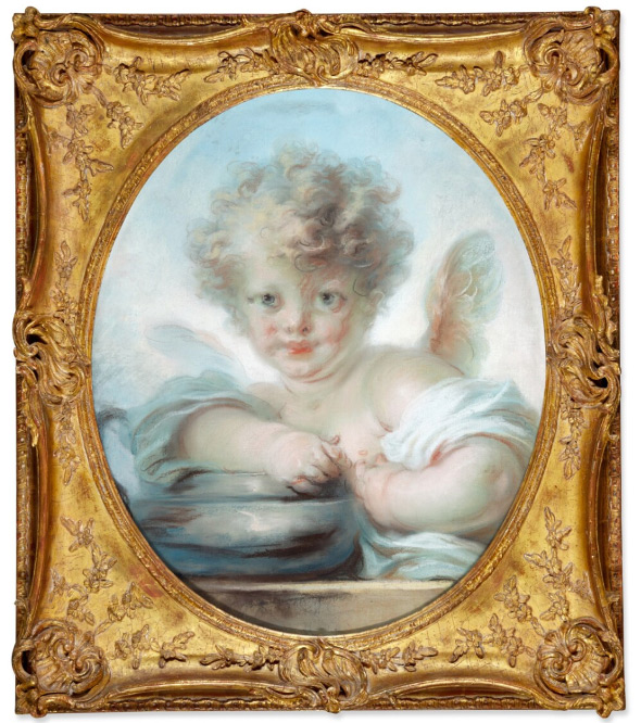 Jean Honoré Fragonard Grasse 1732 - 1806 Paris Enfant déguisé en Cupidon Pastel sur papier prix : 107 000 USD sur une estimation entre 60 000 et 80 000 euros 25 janvier 2023