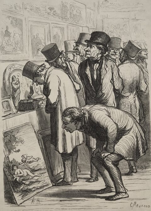 Galerie hôtel Drouot: le jour de la vente. Honoré DAUMIER Gravure