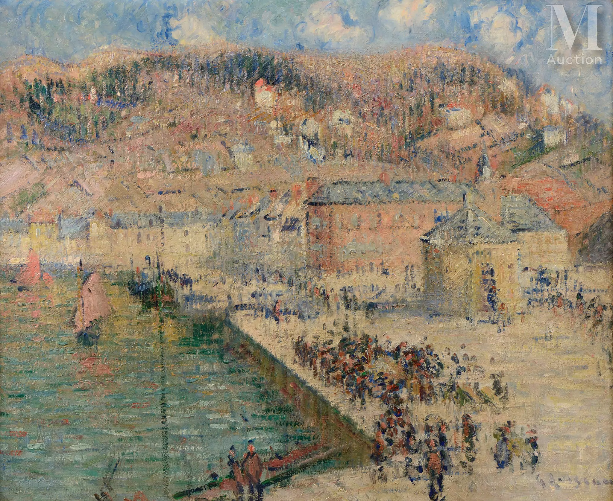Gustave LOISEAU (Paris 1865-1935) La criée aux poissons, Fecamp Huile sur toile d'origine 70 000 euros Millon