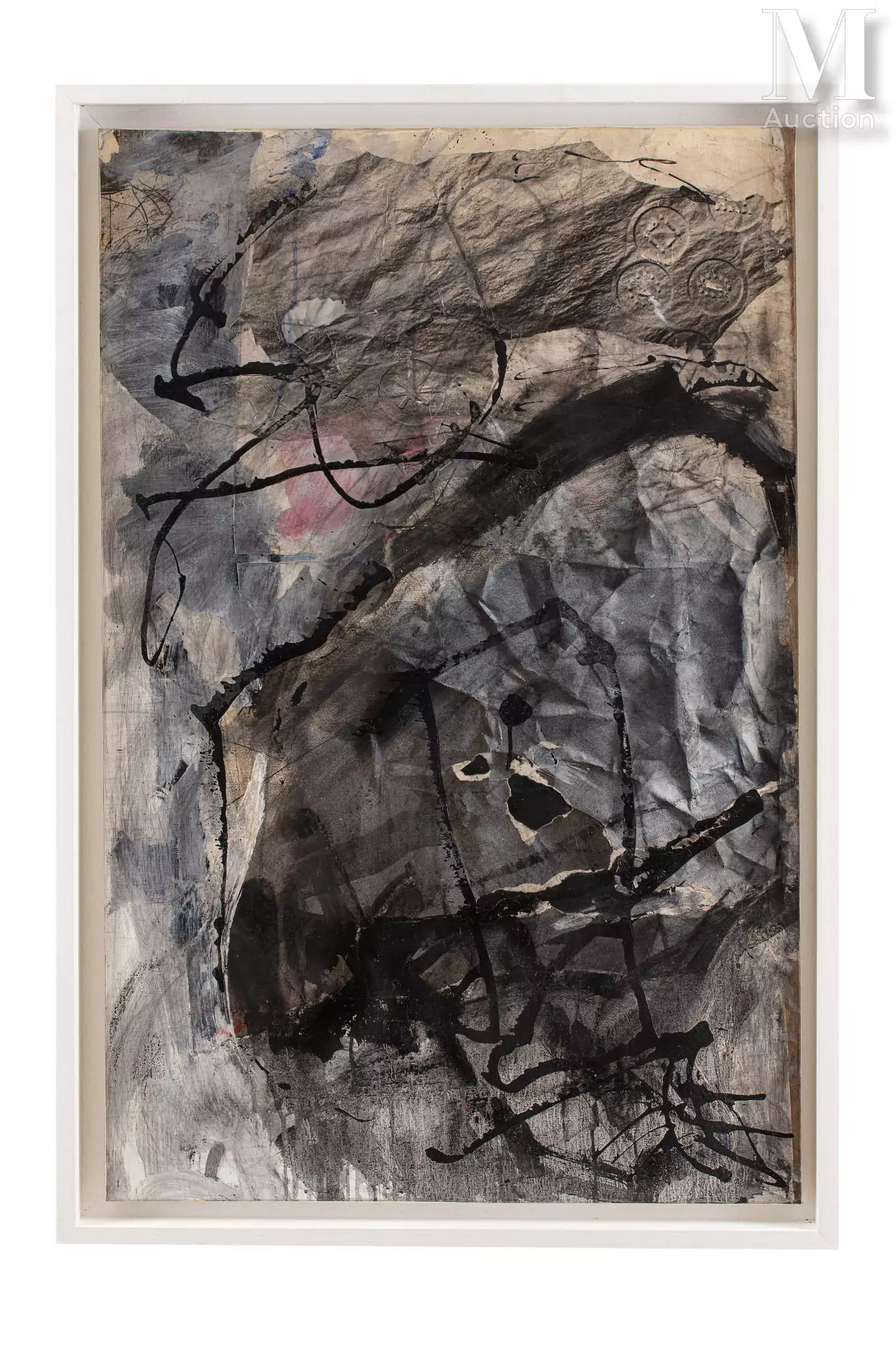 Antoni CLAVE (1913- 2005) El nas negre, 1977 Huile et collage sur toile
