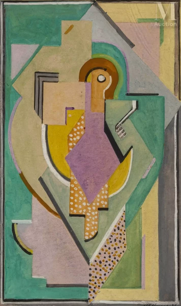 Albert GLEIZES (1881 - 1953) Composition Gouache 26 x 15 cm