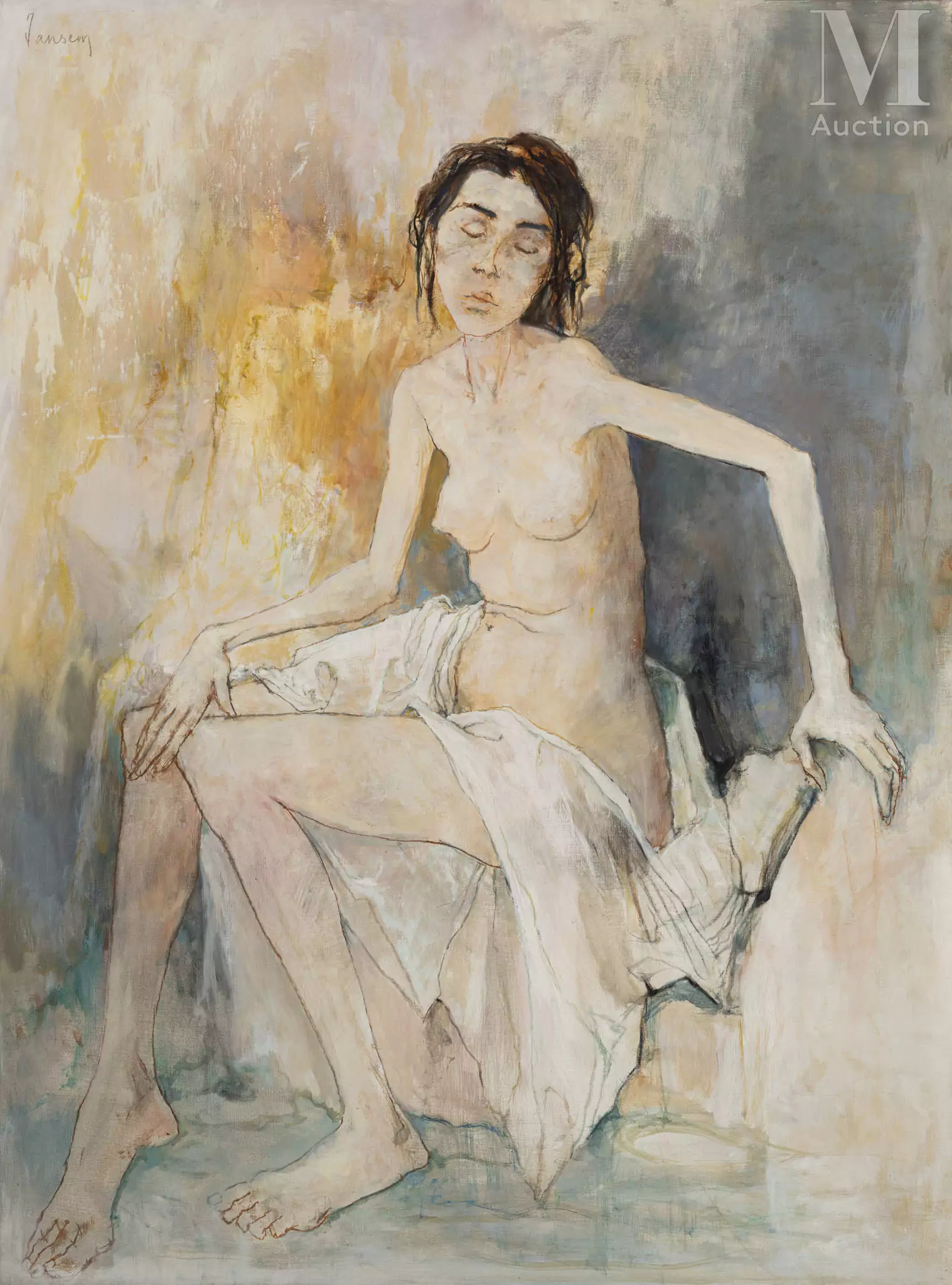 ean JANSEM (Seleuze 1920-Saint Aignan sur Cher 2013) Chaste Suzanne Huile sur toile d'origine