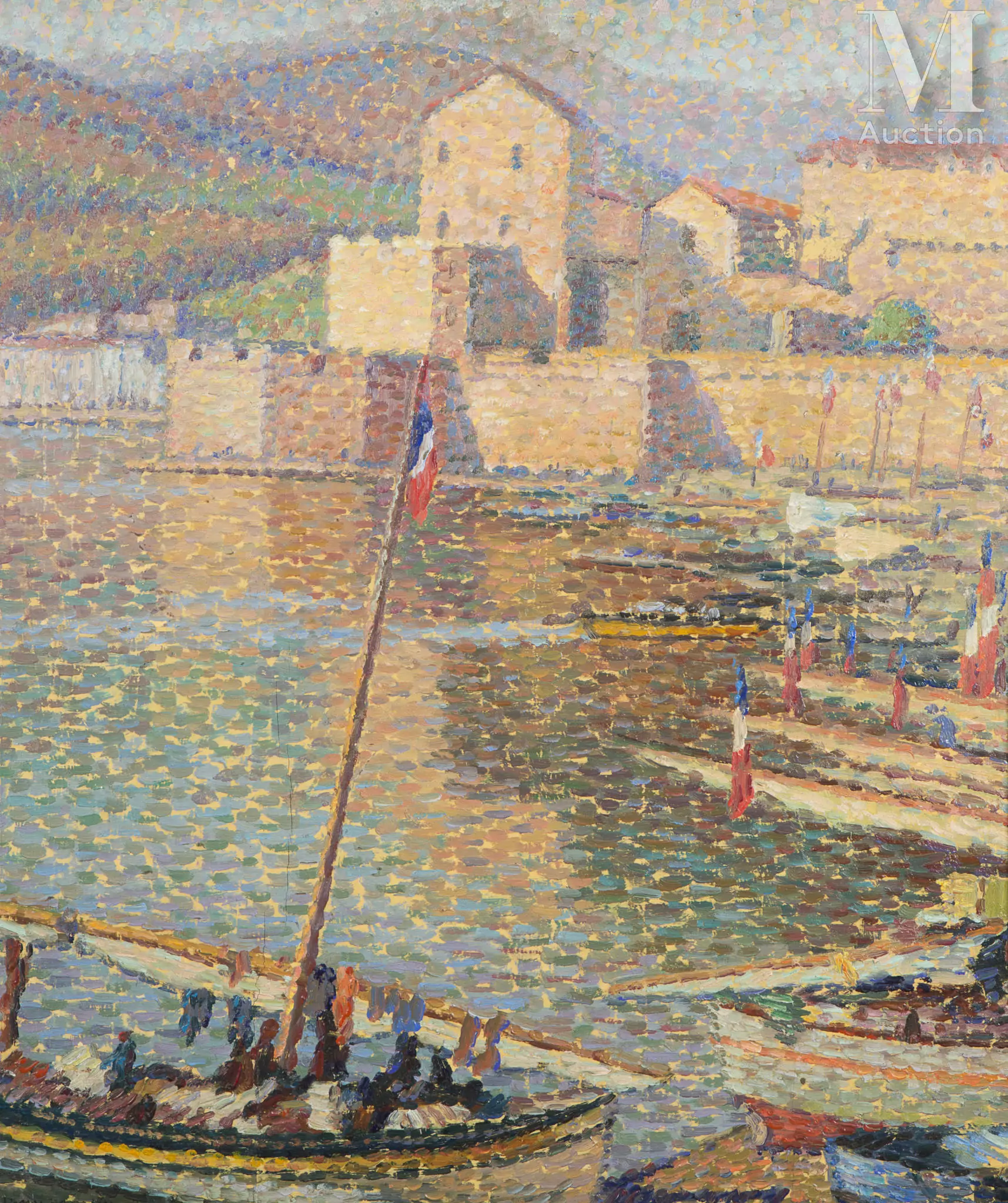 Henri MARTIN (1860 - 1943) Le port de Collioure Henri MARTIN (1860 - 1943) Le port de Collioure Huile sur panneau