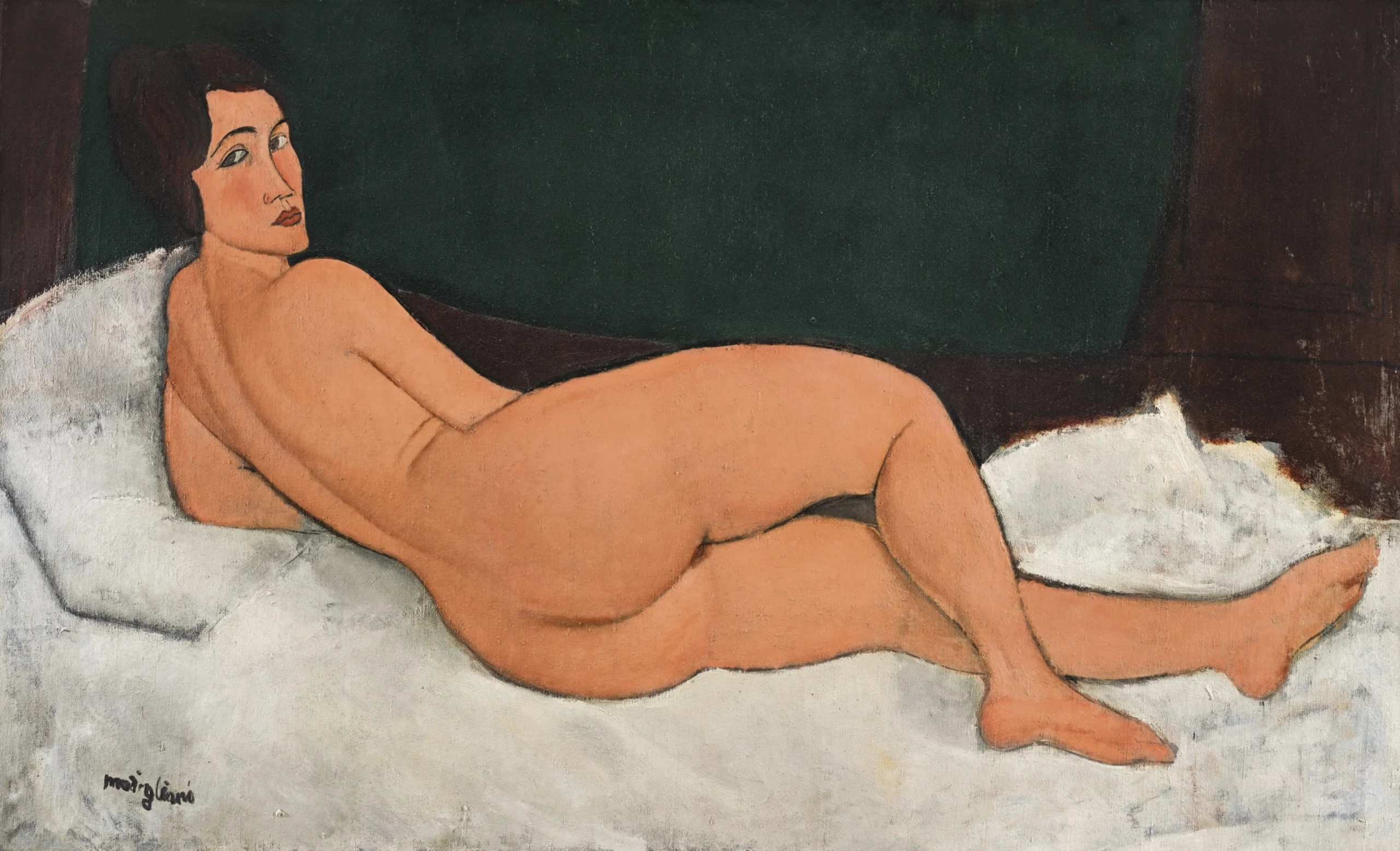 Amedeo Modigliani Nu couché (sur le côté gauche) Signé Modigliani Huile sur toile Sotheby's