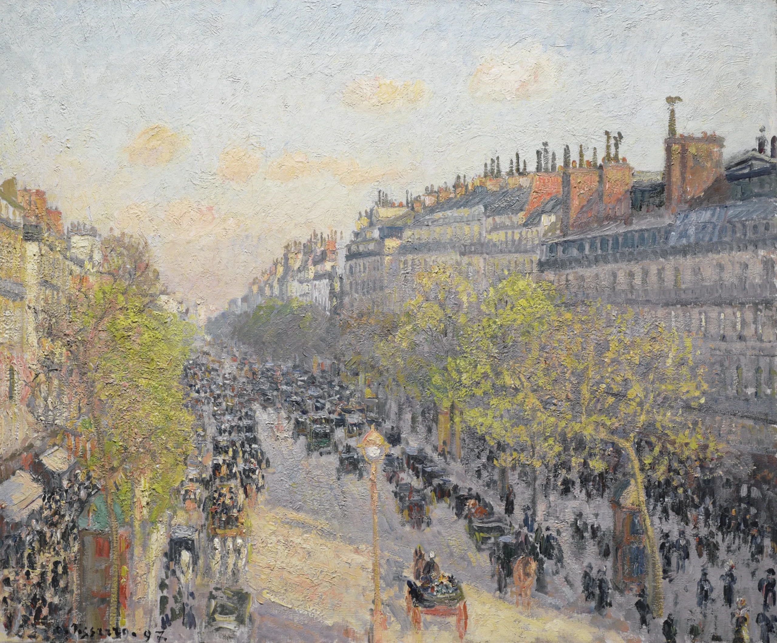 Camille Pissarro Le Boulevard Montmartre, fin de journée signed C. Pissarro and dated 97 (lower left) oil on canvas