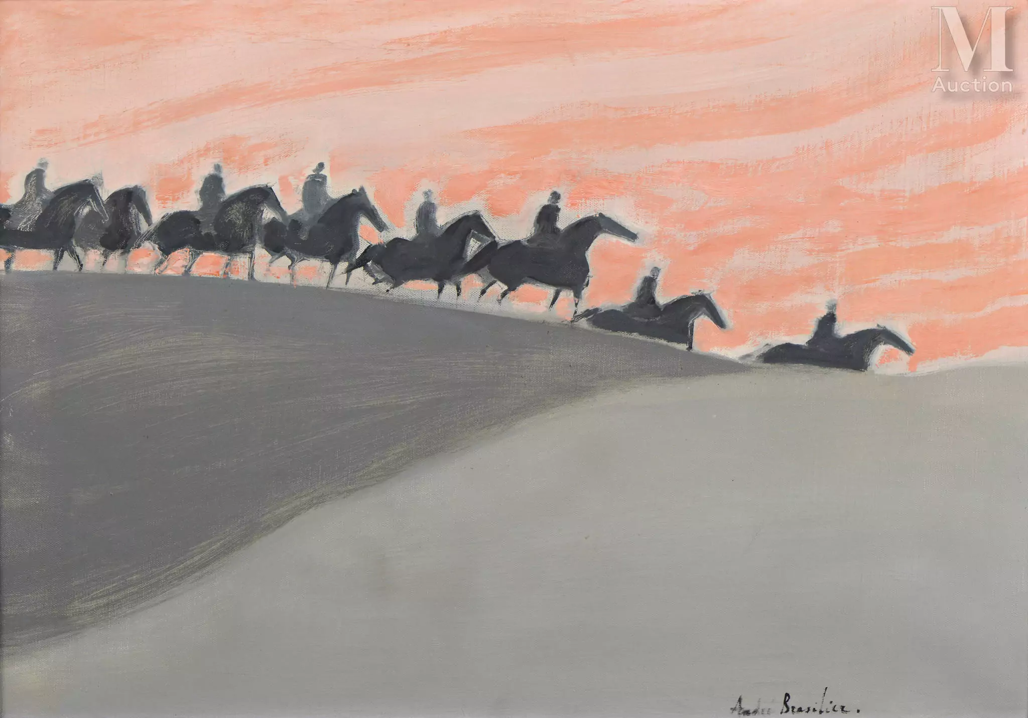 André BRASILIER (Né en 1929) Sur la Dune, circa 1990 Huile sur toile d'origine
