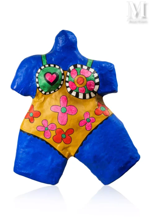 Niki DE SAINT PHALLE (1930-2002) Baigneuse (Last Night I had a dream), 1968 Polyester peint, bas-relief inscrit Niki