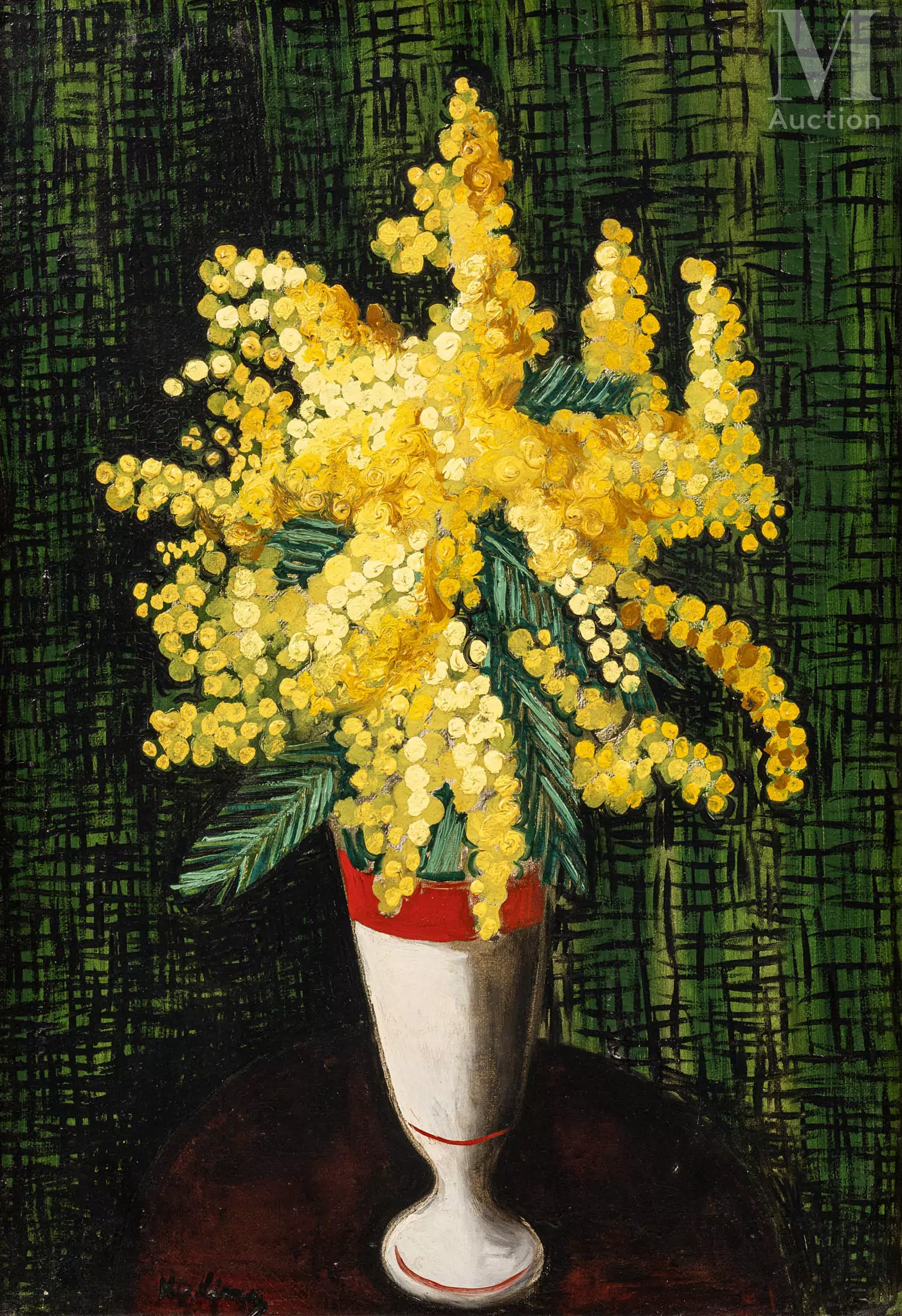 Moise KISLING (Cracovie 1891- Sanary sur mer 1953) Bouquet de mimosas Réalisé en 1925 Huile sur toile