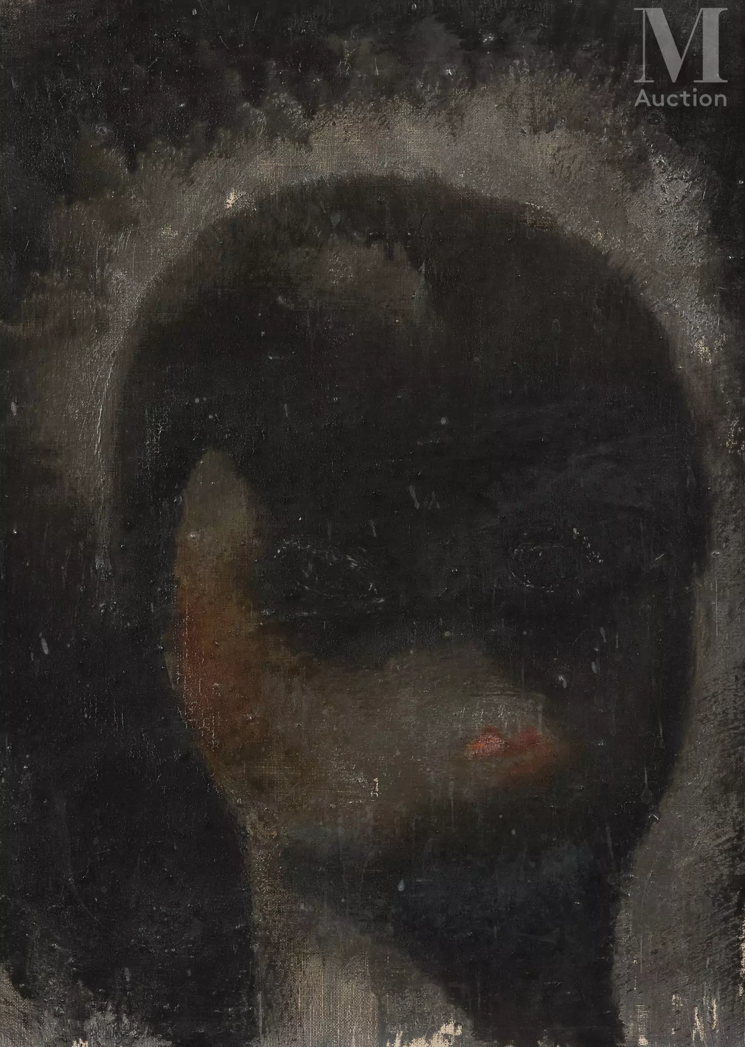 Jean FAUTRIER (Paris 1898- Chatenay Malabry 1964) Portrait de femme Huile sur toile d'origine 35 x 27 cm