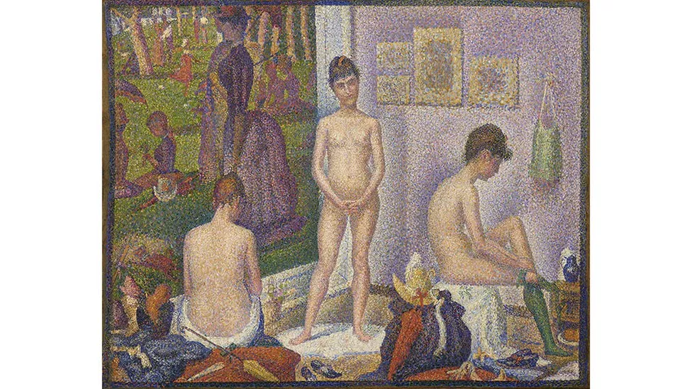 «Les Poseuses, Ensemble» (Petite version), 1888, par Georges Seurat, vendu à 149 240 000 millions de dollars. (© CHRISTIE'S IMAGES LTD. 2022)