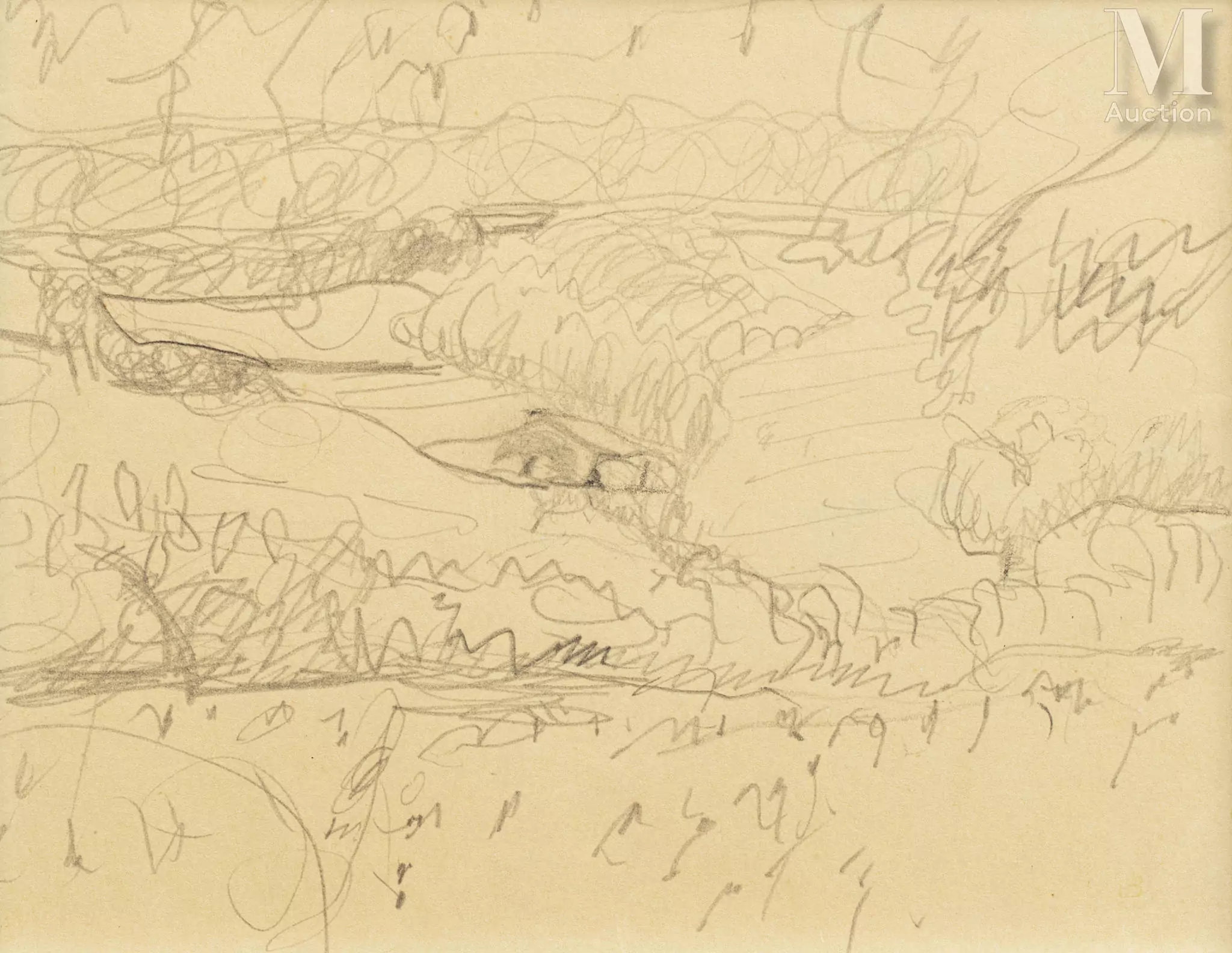 Pierre BONNARD (Fontenay-aux-Roses 1867 - Le Cannet 1947) Paysage Crayon sur papier