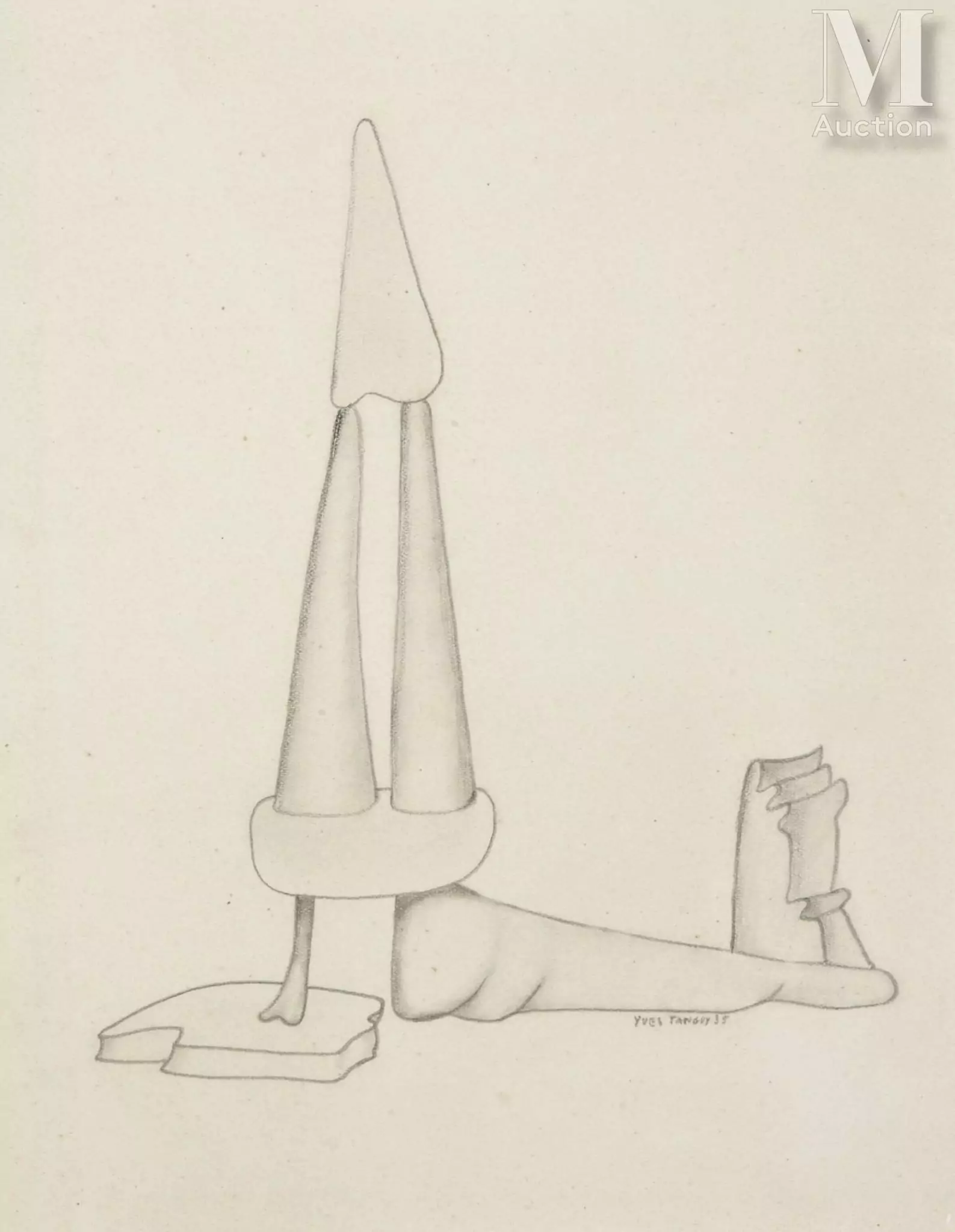 Yves TANGUY (Paris 1900 - Woodbury 1955) Composition 1935 Mine de plomb