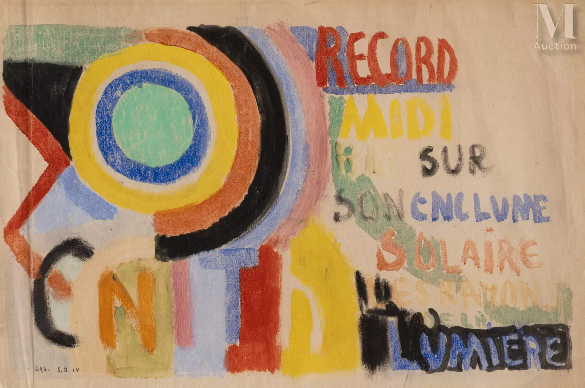 Sonia DELAUNAY (Gradizhsk 1885 - Paris 1979) Étude pour Zenith Réalisé en 1914 Gouache, aquarelle et pastel sur papier