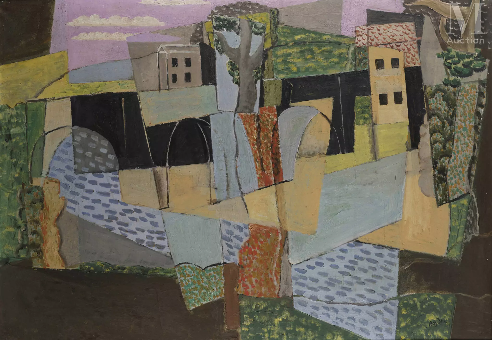 Henri HAYDEN (Varsovie 1883 - Paris 1970) Paysage méditerranéen Réalisé en 1921 Huile sur toile