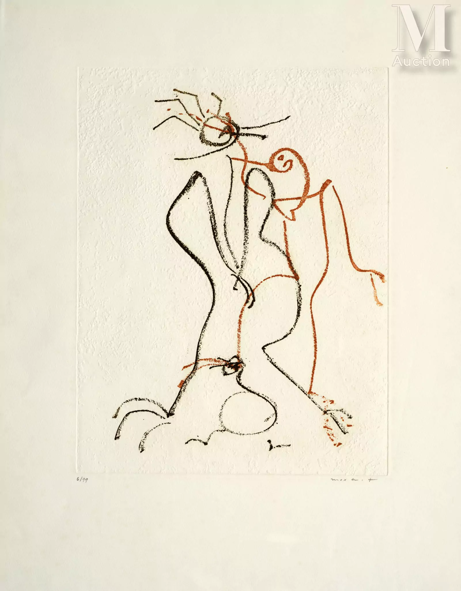 Max Ernst (1891-1976)Liebespaar, 1966
Eau-forte sur vélin d'Arches Signée et numérotée "6/99" au crayon