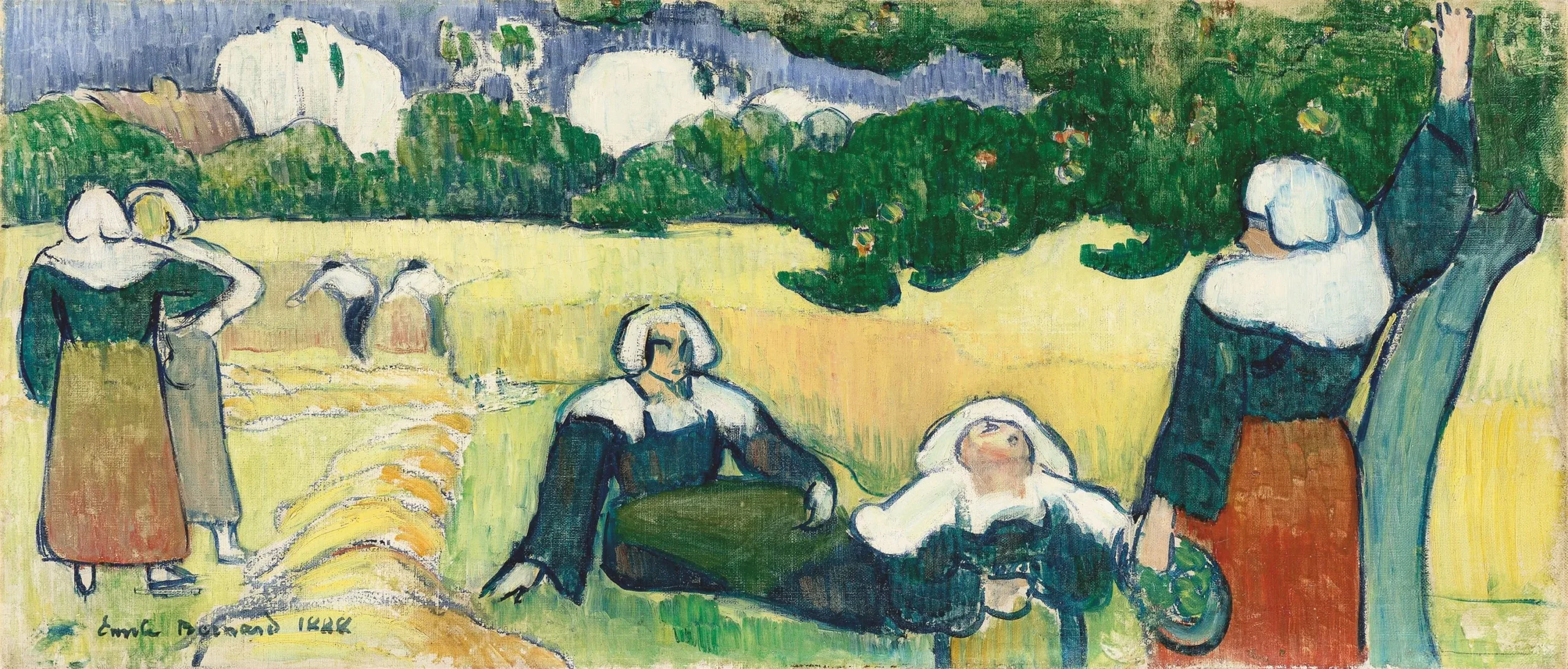 Emile Bernard ”Bretonnes dans un champ ou La moisson” 1888