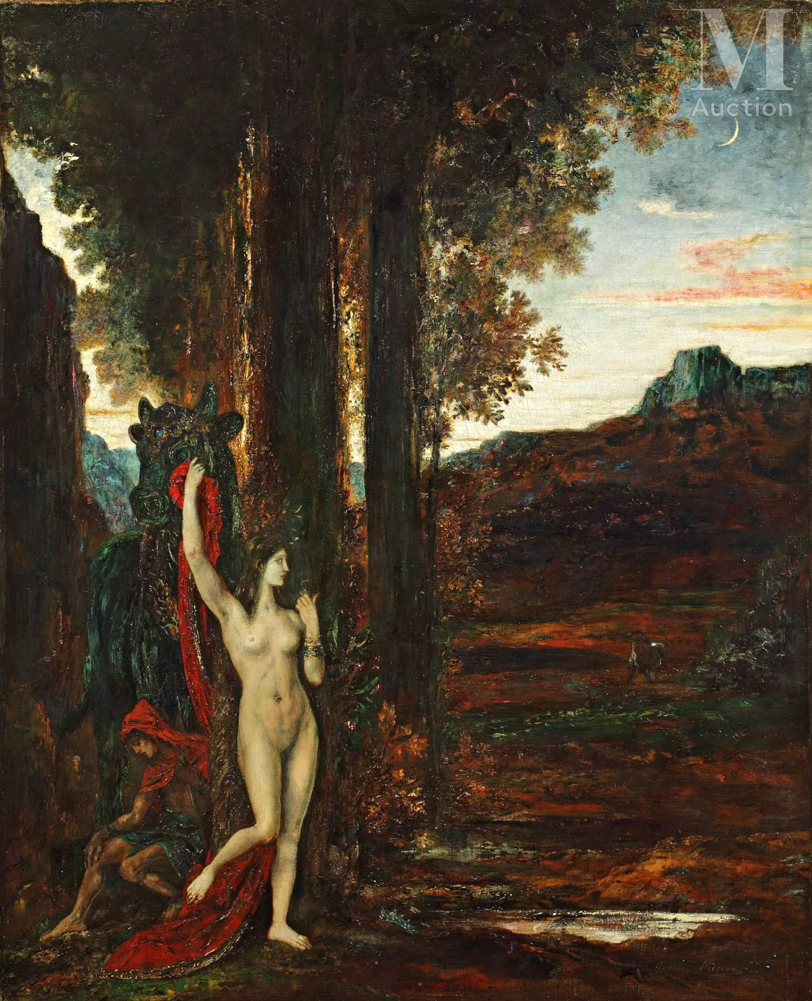 Gustave MOREAU (Paris 1826-1898) Pasiphae Huile sur toile