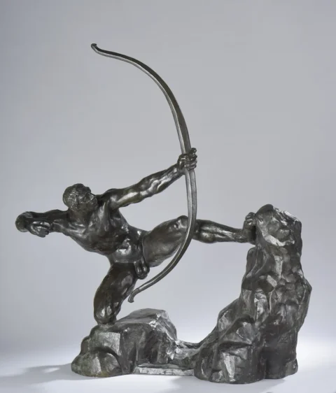 Émile Antoine BOURDELLE (1861-1929) Héraklès Archer Sculpture en bronze patiné, fonte à la cire perdue, signée, numérotée E.A II, porte la marque Copyright "© By Bourdelle" et le cachet du fondeur Attilio Valsuani Paris Adjugé 260 000 euros Louiza Auktion