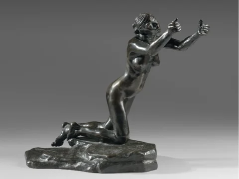 Camille CLAUDEL 1864 - 1943 L'IMPLORANTE (Petit modèle) ou L'IMPLORATION ou LA SUPPLIANTE - 1899 Bronze à patine brune Estimation entre 150 000 et 200 000 euros Artcurial