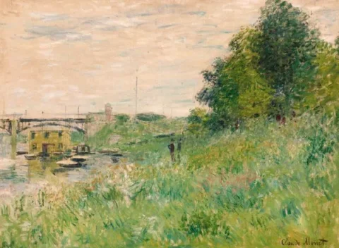 Claude MONET (1840-1926) Les bords de la Seine au pont d'Argenteuil, 1874 Huile sur toile, signée en bas à droite Estimation entre 6 000 000 et 8 000 000 euros Aguttes