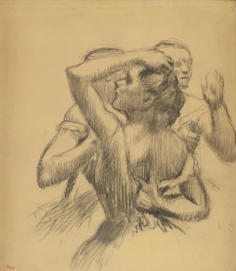 Edgar DEGAS, 1834-1917 Trois danseuses en buste, circa 1898 Dessin au fusain sur calque Adjugé 370 000 euros OSENAT