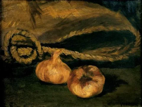 Édouard MANET (Paris 1832-1883) UN CABAS ET DES OIGNONS Toile, signée en bas à droite Estimation entre 400 000 et 600 000 euros Libert