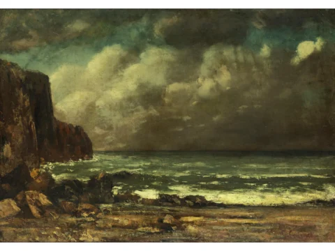 Gustave Courbet, 1819 Ornans – 1877 La Tour de Peilz LA GRÈVE, 1865 huile sur toile Adjugé 75 000 euros