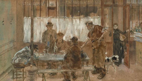 Jean-François RAFFAËLLI Paris, 1850- 1924 Scène de café Technique mixte sur carton Adjugé 20 800 euros Artcurial