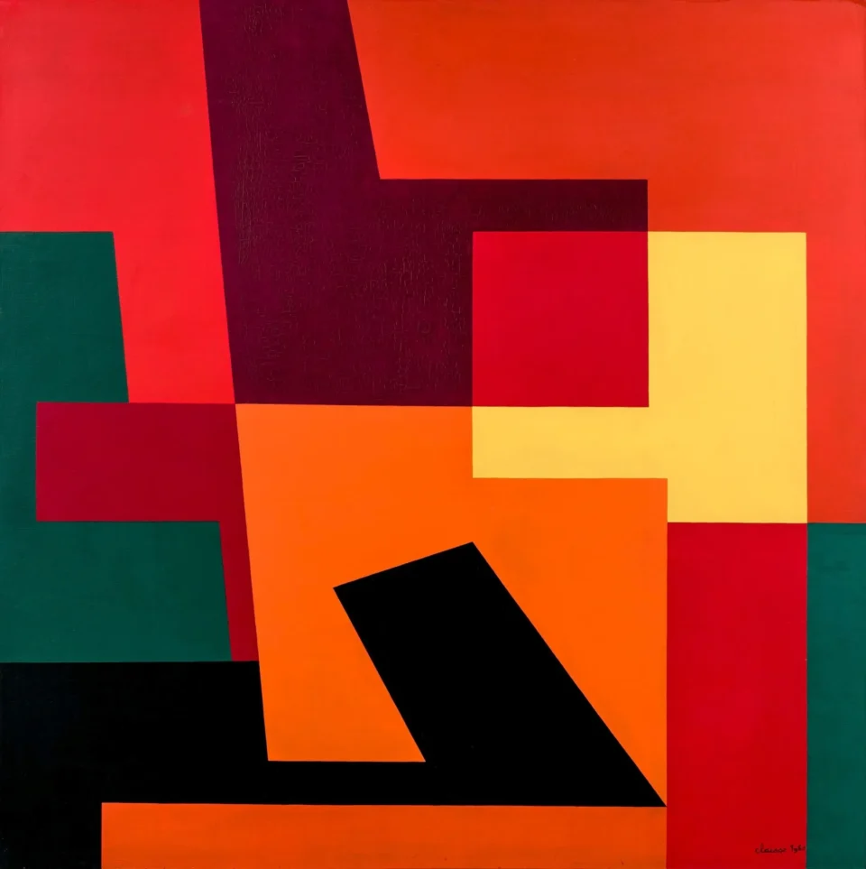 Geneviève CLAISSE 1935 - 2018 Carré Orange (Symphonie, triptyqye l1) - 1960 Huile sur toile Adjugé à 9 840 €, Artcurial