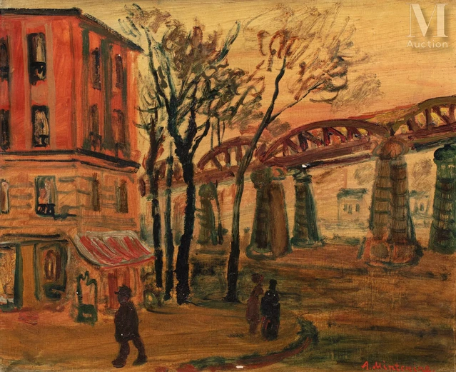 Abraham MINTCHINE (1898 Kiev - La Garde 1931)Le pont au boulevard de Grenelle à Paris Adjugé à 11 500 €, Millon