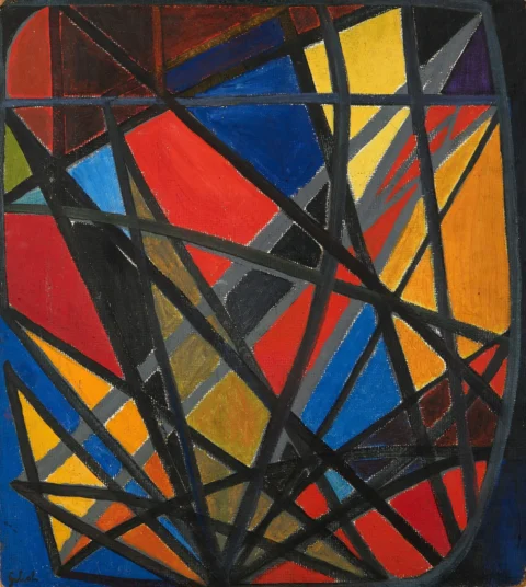 Emile GILIOLI (1911 - 1977) Composition Huile sur panneau d'Isorel Adjugé à 3 936 €