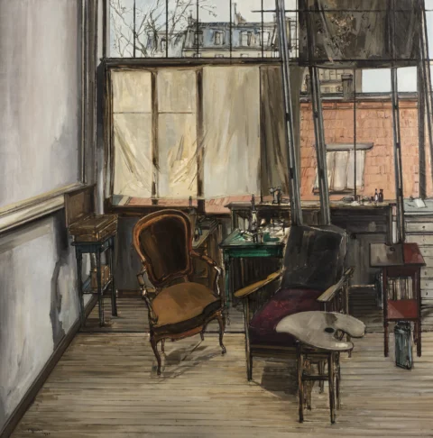 Francis GRUBER (Nancy 1912 - Paris 1948) L'Atelier Huile sur toile d'origine 160 x 160 cm Adjugé à 78 000 €