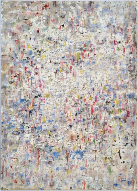 Mark TOBEY (Centerville 1890-1976 Bâle) Sans titre. 1957. Tempera, encre et blanc de couverture sur carton Adjugé à 57 500 CHF, Koller Auctions