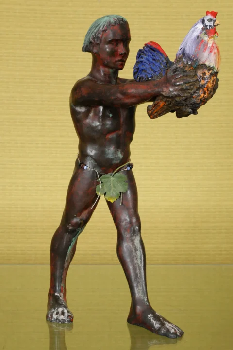 Martial Raysse (né en 1936)Liberté chérie 1991 Bronze peint Adjugé 7 800 euros fauve