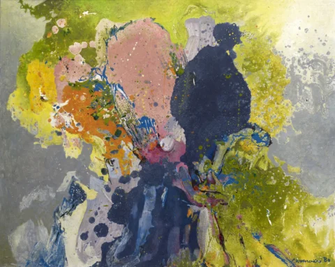 PIERRE WEMAERE (1913-2010) GRACE A TROIS, 1980 Huile et acrylique sur toile Adjugé à 9 880 €, ar BONHAMS CORNETTE DE SAINT CYR