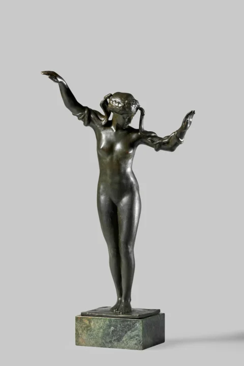 Paul LANDOWSKI (1875-1961)La danseuse au serpent - 1914 Bronze à patine brune Adjugé 6 560 euros Artcurial