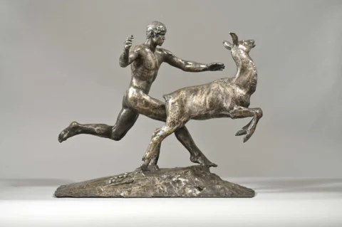 Paul LANDOWSKI (1875-1961). Héraclès et la biche aux pieds d’airain - 1922. Épreuve en bronze Estimtion entre 12 000 et 15 000 euros Canens enchères