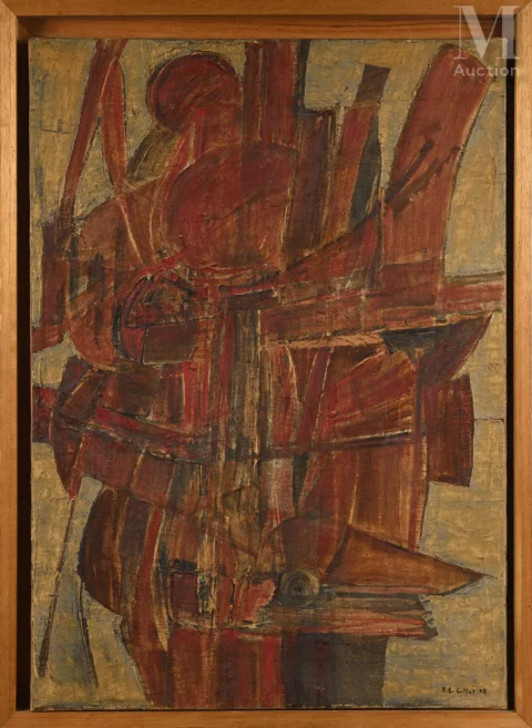 Roger-Edgar GILLET (1924-2004) France Sans titre, 1958 Huile sur toile Adjugé à 5 000 €