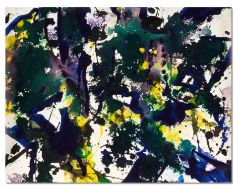 SAM FRANCIS (SAN MATEO 1923 - SANTA MONICA 1994)"Sans titre" 1977 acrylique sur toile sur papier 23x29 cm Adjugé 16 000 euros Il Ponte