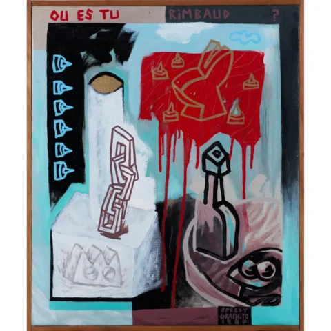 Speedy Graphito (Olivier Rizzo, dit) (né en 1961)Où es-tu Rimbaud ?, 1987 Peinture glycérophtalique sur toile Adjugé 5 000 euros PIASA