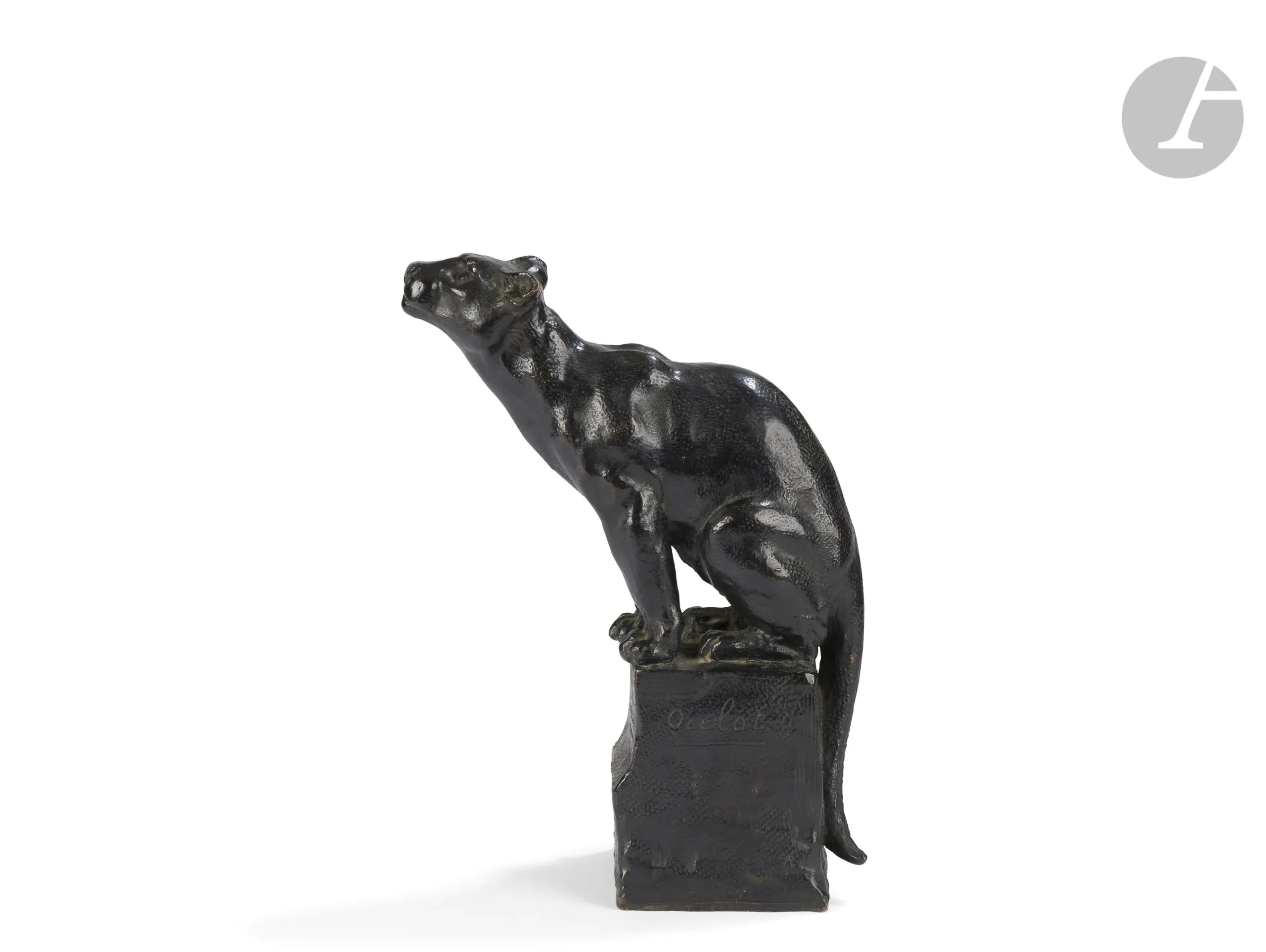 AMBROISE JOSEPH VICTOR SEGOFFIN (1867-1925) Pastichette l’ocelot Bronze adjugé 6 500 euros ADER