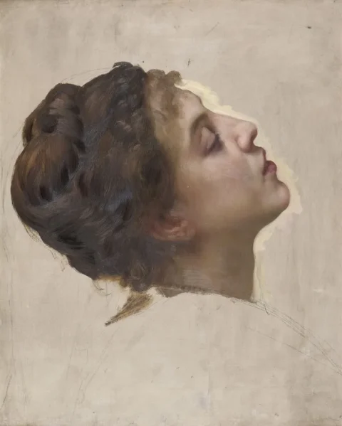 William Adolphe Bouguereau (1825 - 1905) " Portrait de femme la tête renversée ", Huile sur toile, Adjugé 45 000 euros CONAN