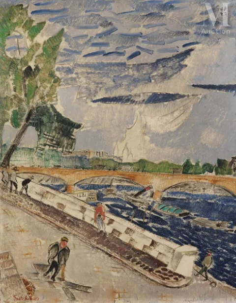 Alexis GRITCHENKO (Krolevets 1883 - Vence 1977) Paris, les bords de Seine Adjugé à 30 000 €, Millon