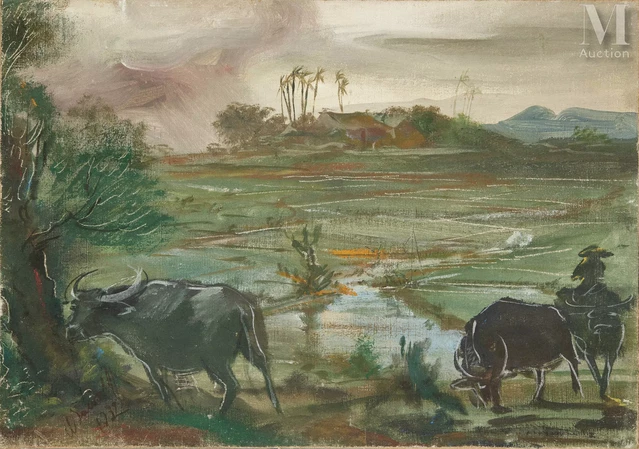 Alexandre Evgenievich IACOVLEFF (Saint-Pétersbourg 1887 - Paris 1938)Rizières en Annam, Vietnam Adjugé à 5 500 €, Millon