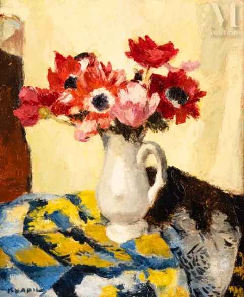 Charles KVAPIL (Varnsdorf 1884 - Paris 1957) Bouquet d’anémones Adjugé à 1 400 €, Millon