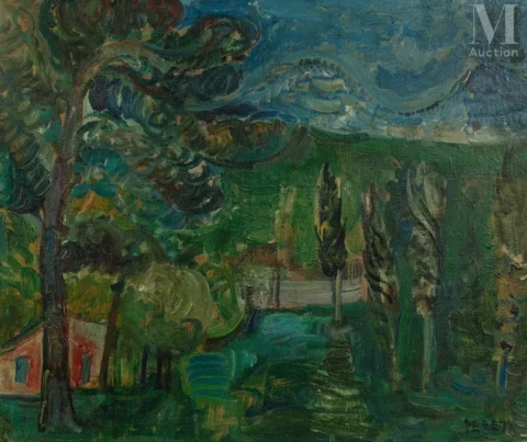 David PERETZ (Plovdiv 1906-Paris 1982) Paysage de Provence Adjugé à 8 200 €, Millon