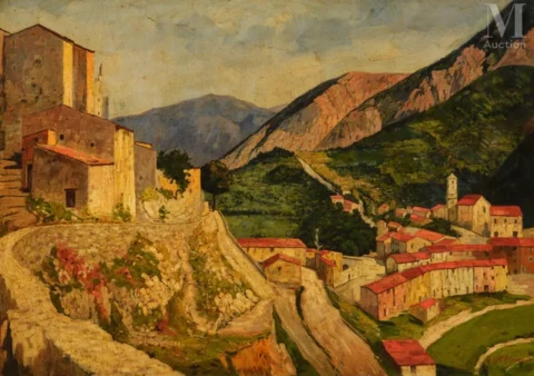 Demeter Haralamb CHIPARUS (1886 - 1947) Village de Montagne (Moutain village) Adjugé à 5 600 €, Millon