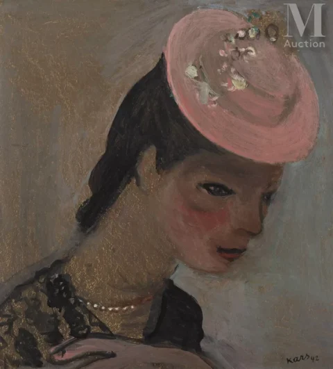 Georges KARS (Kralupy 1880 - Genève 1945) Portrait de femme au chapeau Adjugé à 12 500 €, Millon