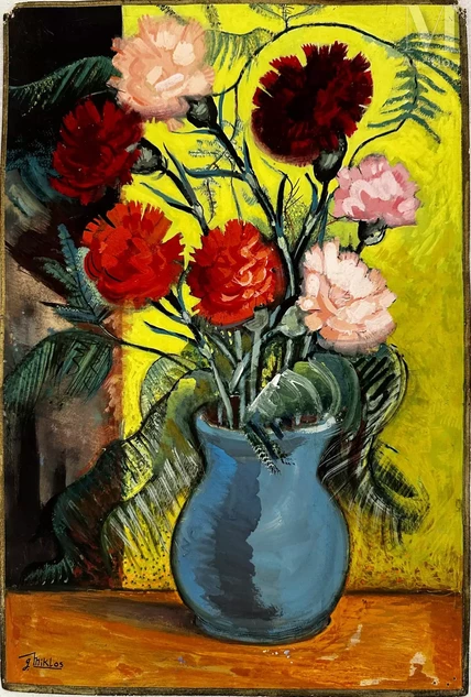 Gustave MIKLOS (Budapest 1888 - Oyonnax 1967) Bouquet de fleurs Adjugé à 2 200 €, Millon